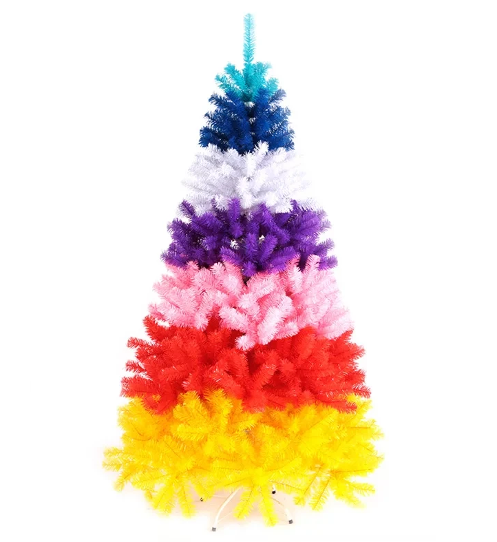 Árvore De Natal colorido Com Neve Modelo Luxo 1.5m 380 Galhos