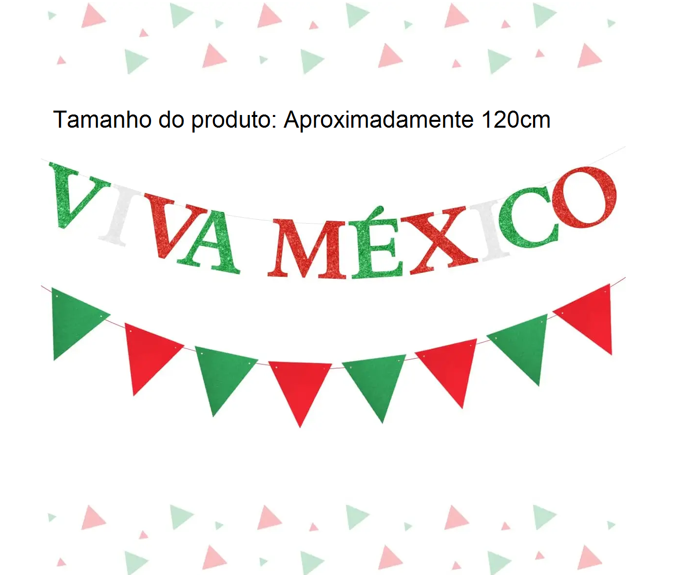 México banner mexicano independência dia decorações de festa verde vermelho