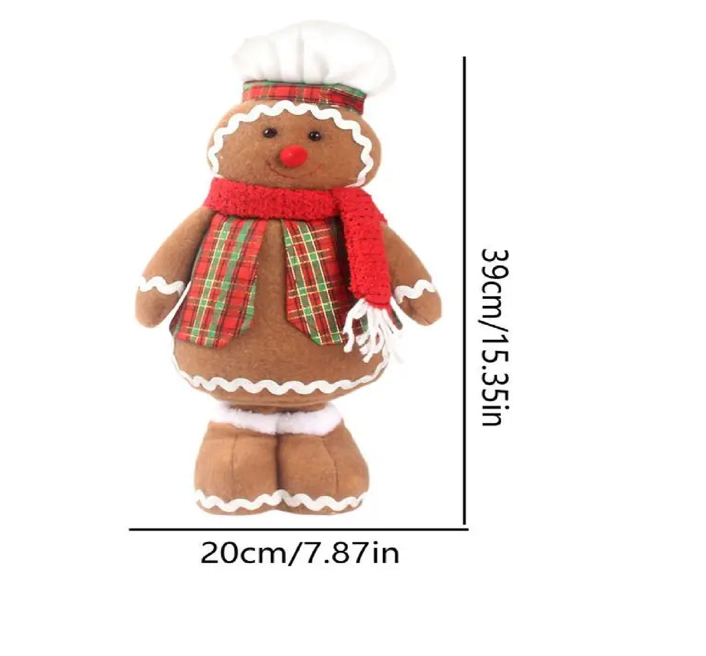 Trio Decoração Bonecos Natal gengibre Noel Boneco De Neve 30cm