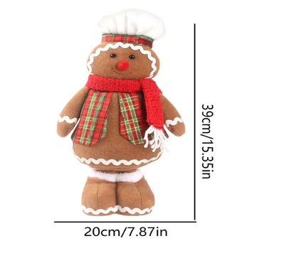 Trio Decoração Bonecos Natal gengibre Noel Boneco De Neve 30cm