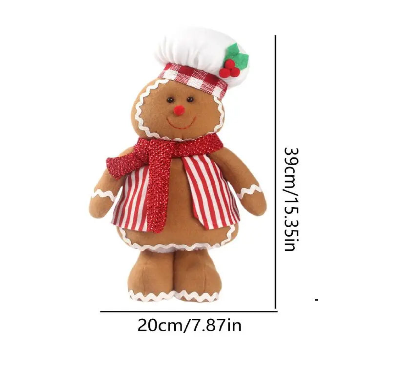 Trio Decoração Bonecos Natal gengibre Noel Boneco De Neve 30cm