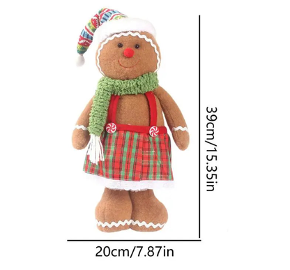 Trio Decoração Bonecos Natal gengibre Noel Boneco De Neve 30cm