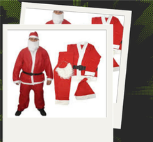 Carregar imagem no visualizador da galeria, Roupa Papai Noel Completa Luxo 5 Peças Natal Natalino Fantasia Adulto
