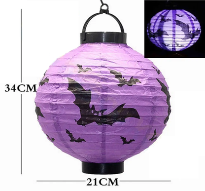 Lanterna de Papel LED 21cm Decoração de Halloween c/1 und - Aranha