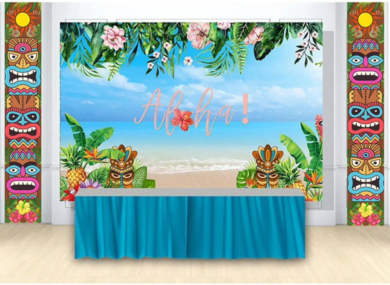 Decoração de praia havaiana ao ar livre Hello Summer Alpendre Banner Verão