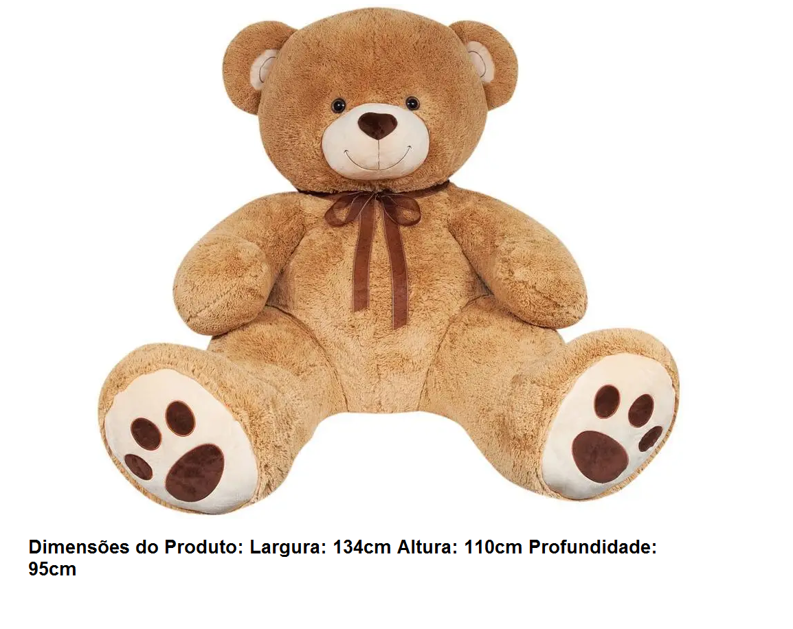 Urso Charles Chic Caramelo, Buba Toys, Multicor, Médio