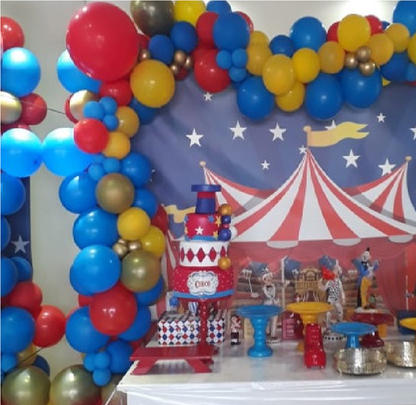 Circo arco guirlanda kit balão amarelo vermelho azul guirlanda decoração hélio ar