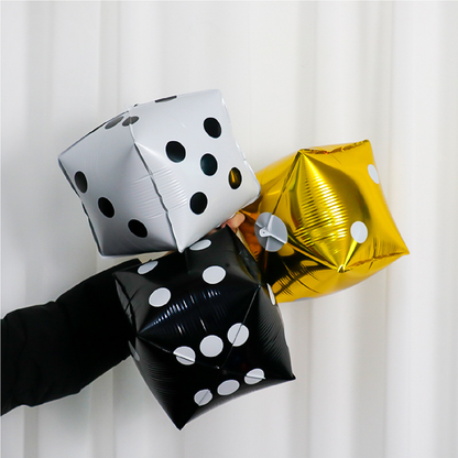 Dados Balão Cubo Dados Folha alumínio Balões Casino Balões Jogando cartas Balões