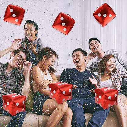 Dados Balão Cubo Dados Folha alumínio Balões Casino Balões Jogando cartas Balões