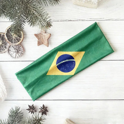 Faixas Cabelo Torcida Brasil Lenço Bandana Multiuso Brasil Copa do Mundo 24cm*9.45 Pol.