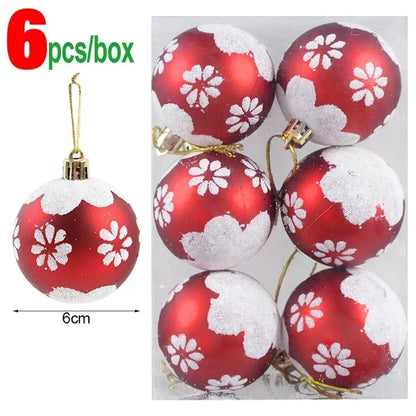 Bola Árvore de Natal Colorida Pintura 24 Peças de Enfeites de Bola de Natal, 6 cm Enfeites