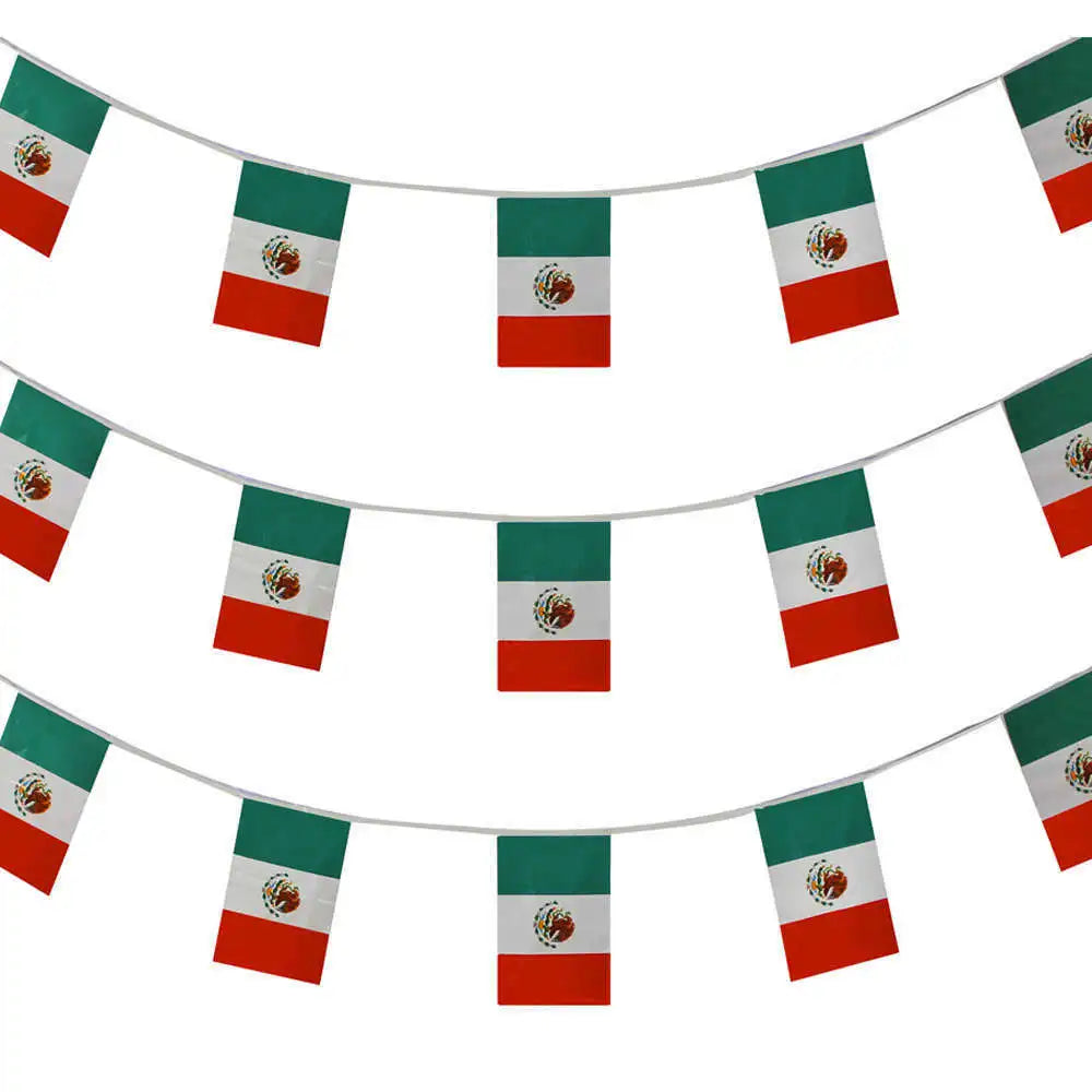 Bandeirinhas Copa do Mundo Cordão de bandeira do México de 1,5 m, 24 peças (México)