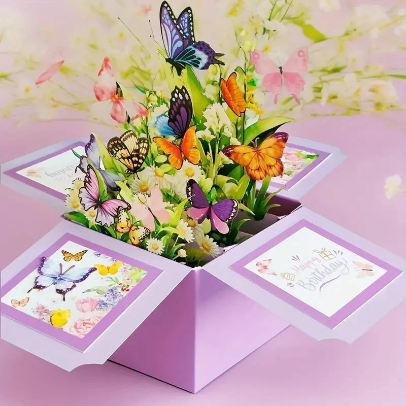 Cartão pop-up floral 3D "Dia das Mães" com envelope – Para aniversários, agradecimento