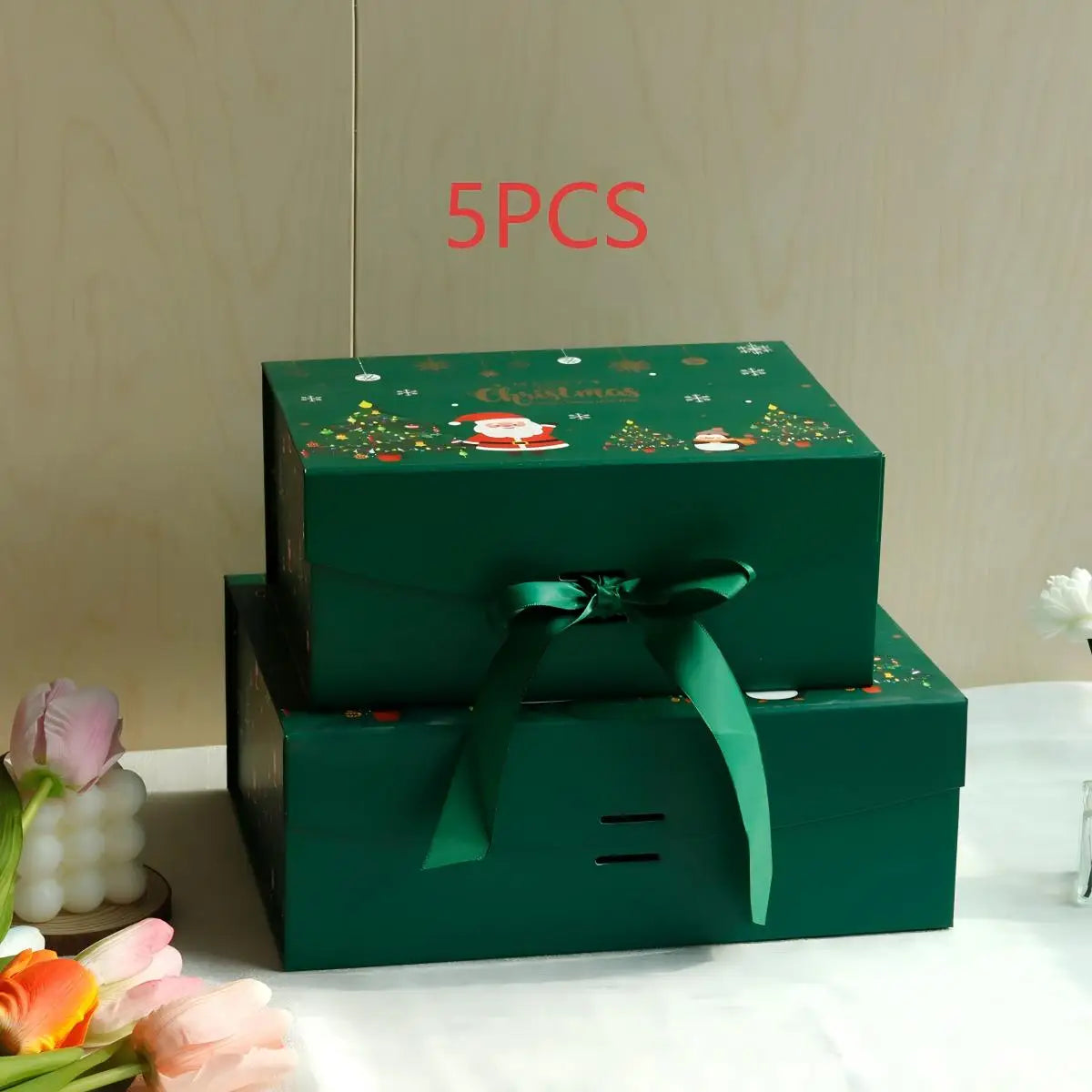 Caixa de Presente Dobrável de Natal em Papel Rígido com Tampa Caixa de Presente de Natal