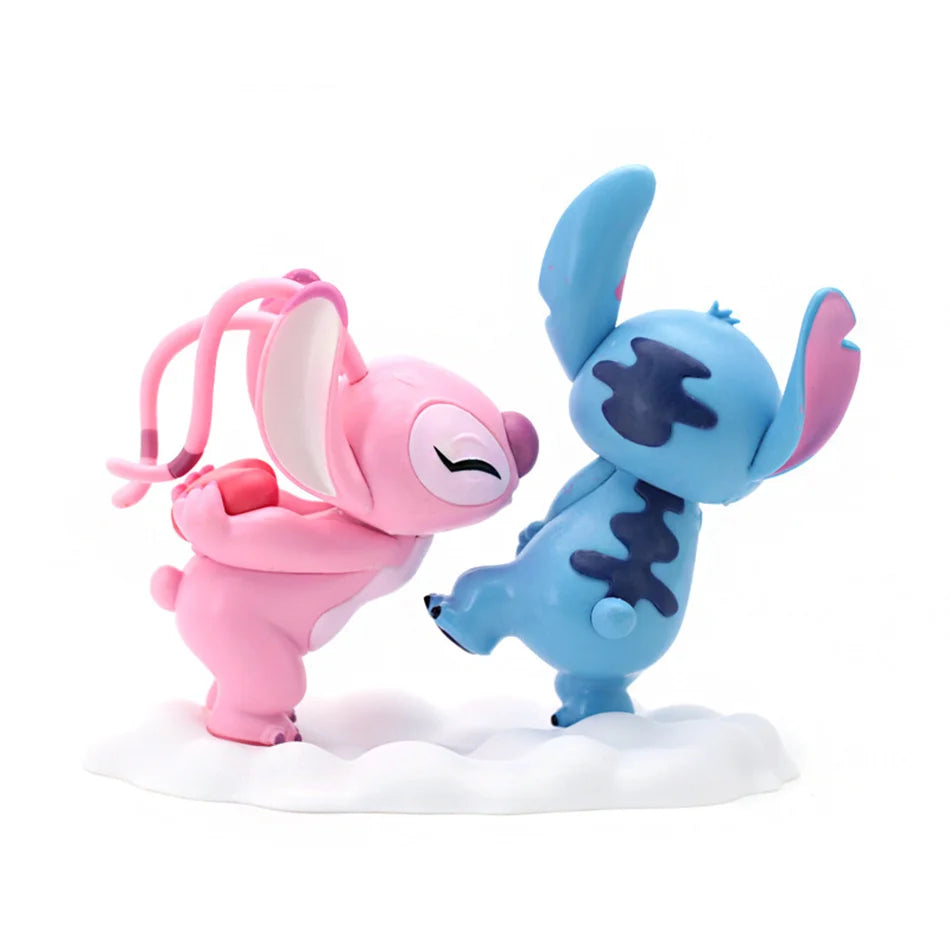 Lilo Stitch Boneco ação figure stitch e angel casal beijo namorados