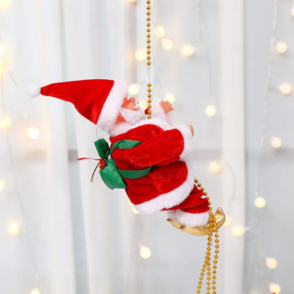 Papai Noel de escalada com música, o som de Papai Noel de escalada elétrica Papai Noel