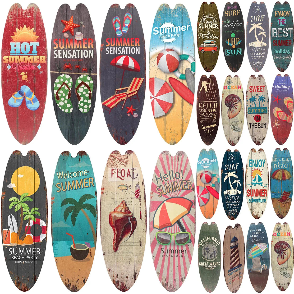 1 peças de prancha de surf decoração de parede pranchas de surf de madeira