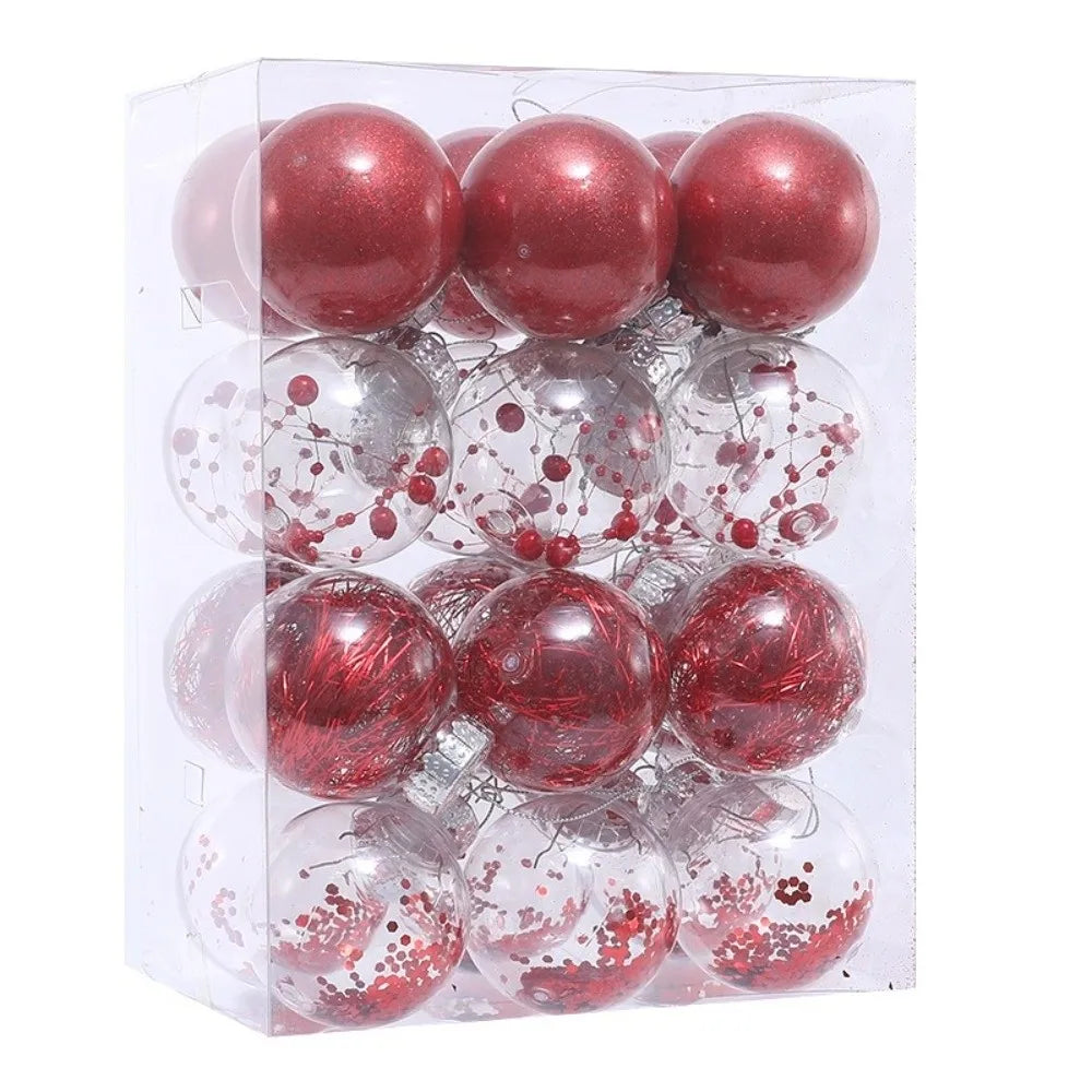 kits de Bolas Natal Inquebráveis (Geralmente com 24 Unidades de 4 cm), Feitas de Plástico Resistente