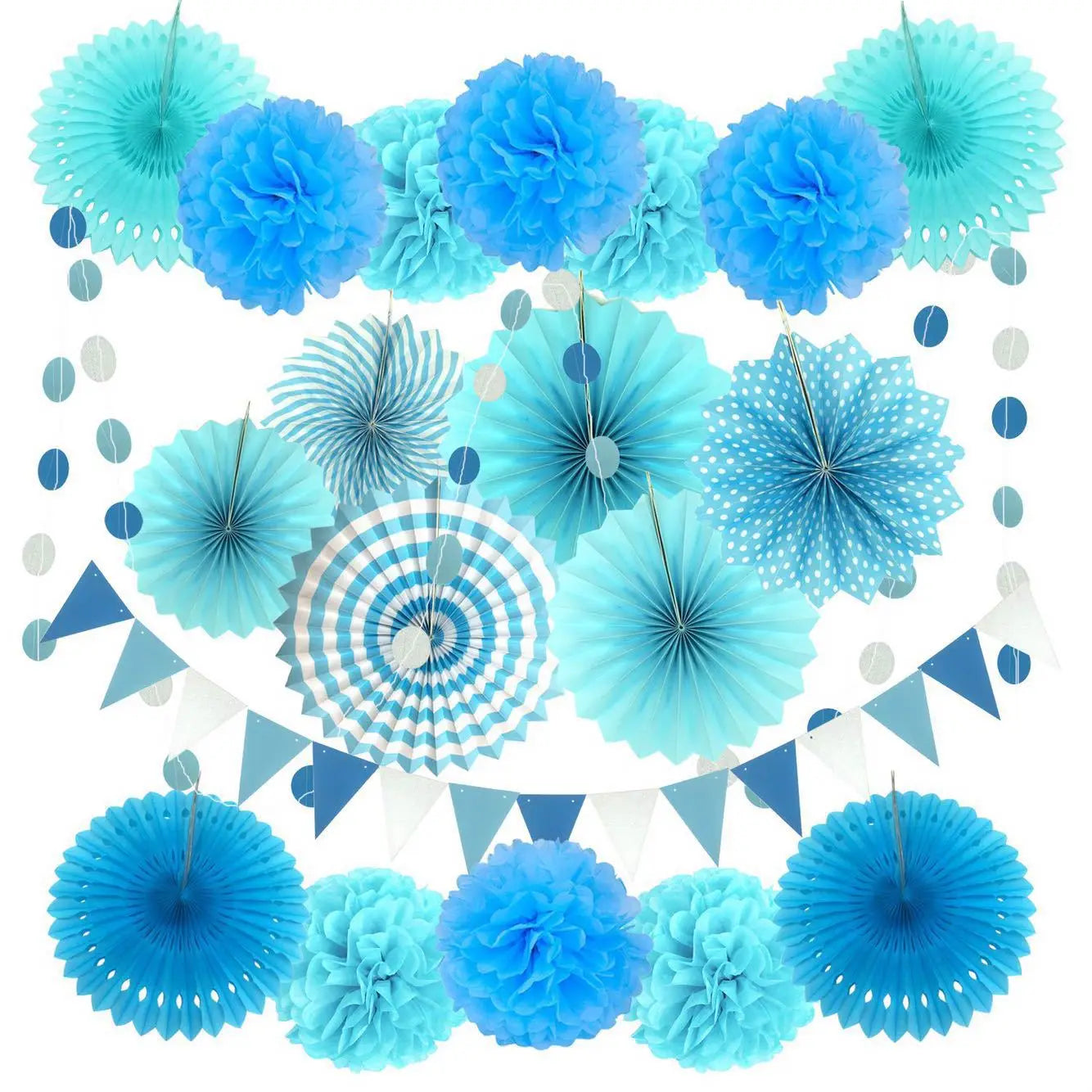 Decoração De Festa Pompom Com Ventilador De Guirlandas De Estilo De Suspensos