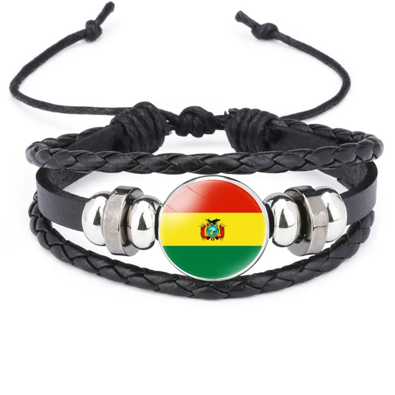 Pulseira criativa no estilo da bandeira nacional Brasil, lembrança viagem personalizada