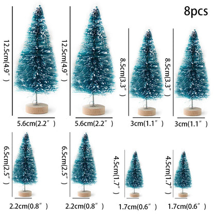 Árvore de Natal Artificial Decoração Natal 8 Peças Mini Pinheiro Artificial Natal Decoração