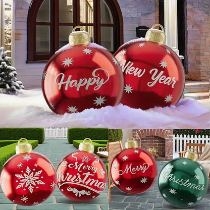 Bola de espelho natal 2 bolas de Natal infláveis 60 cm (24 polegadas), bolas Natal infláveis