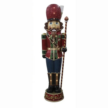 Estatueta de quebra-nozes de resina da Fraser Hill Farm com luzes LED multicoloridas