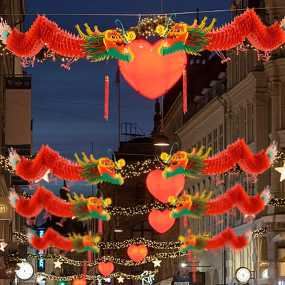 Lanterna de ano novo chinês lanterna de dragão chinês com borla ornamento festivo