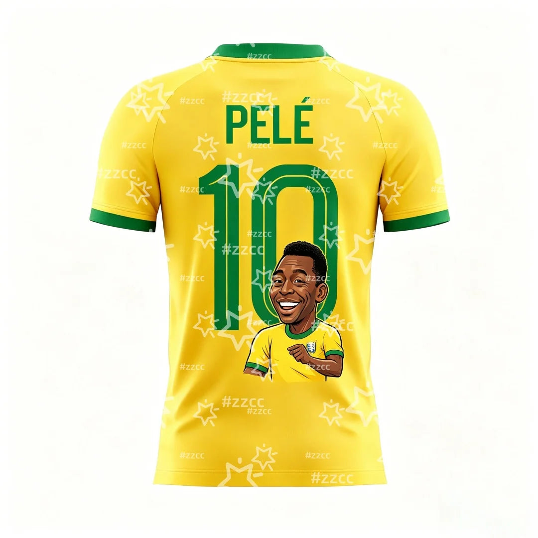 Camisa Pelé Brasil Camisa da Seleção Brasileira de Futebol, Verdes, Brasil Copa do Mundo