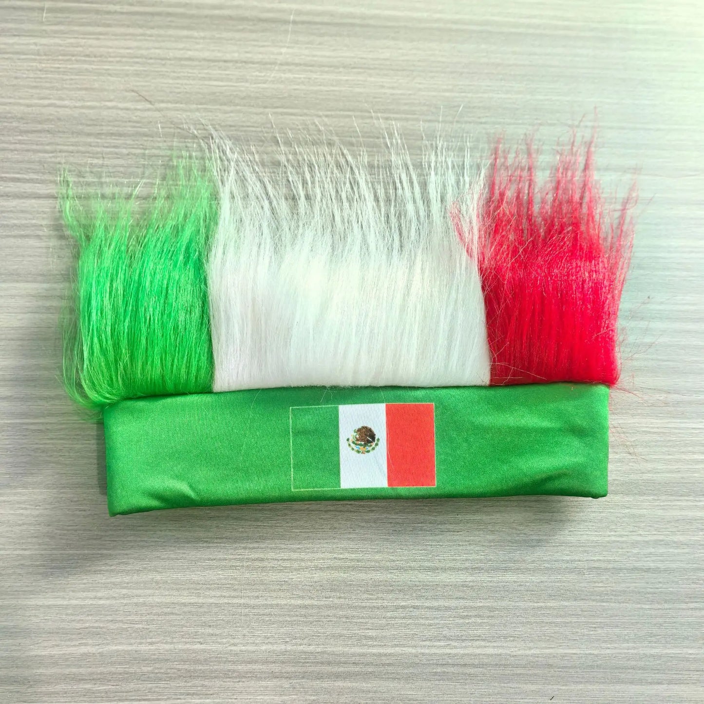 Peruca México Copa do Mundo Verde e Branco Estilo Bob Curto para Eventos e Festas