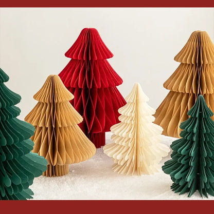 Árvores de Natal de papel, Árvore de papel de favo de mel de Natal Enfeite árvore
