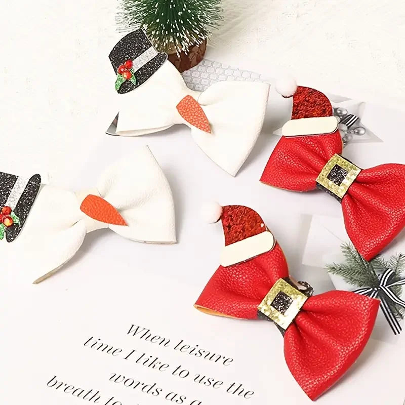 Grampos de cabelo natalinos acessórios de cabelo de Natal fofo Papai Noel árvore