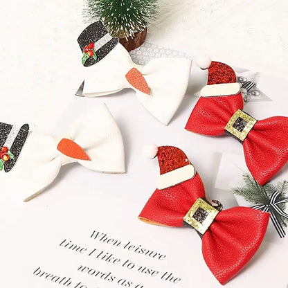 Grampos de cabelo natalinos acessórios de cabelo de Natal fofo Papai Noel árvore