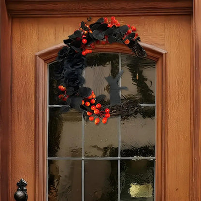 Guirlanda de gato lunar de Halloween Guirlanda de flores, estrelas, lua e gato