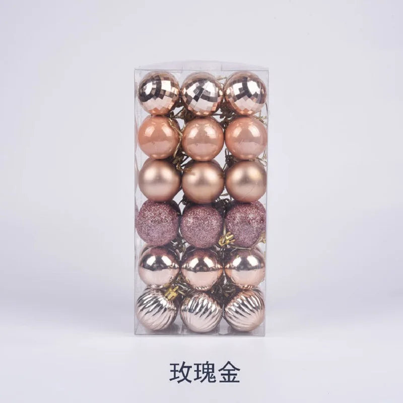 Bola de Natal conjunto de 36 peças de enfeite de árvore de Natal de 4 cm para aumentar