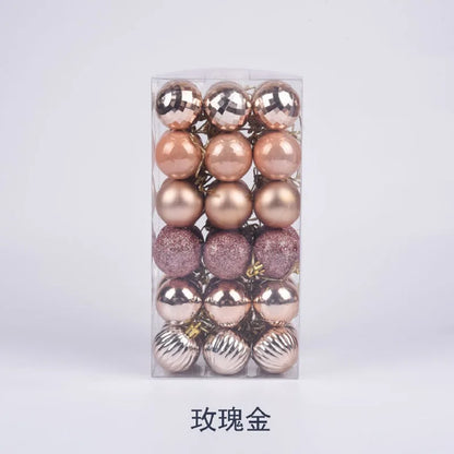 Bola de Natal conjunto de 36 peças de enfeite de árvore de Natal de 4 cm para aumentar