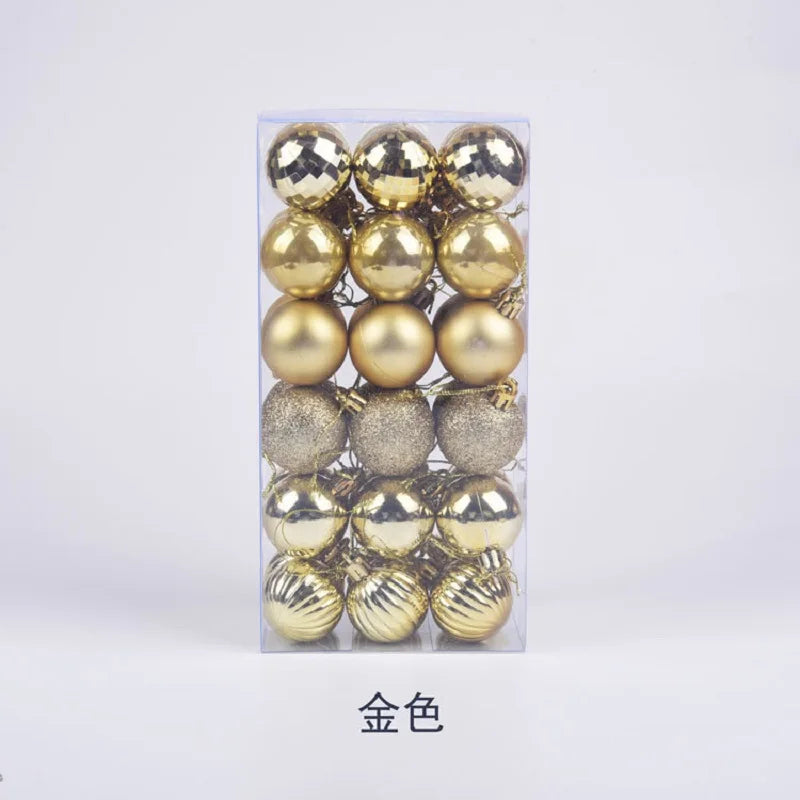 Bola de Natal conjunto de 36 peças de enfeite de árvore de Natal de 4 cm para aumentar