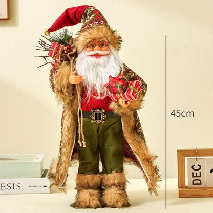 Boneco Papai Noel decoração de papai Noel em pé figura de papai Noel, 45cm