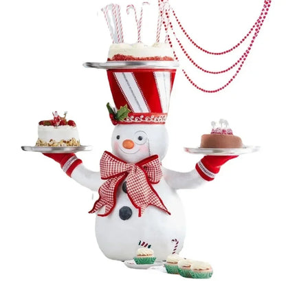 Suporte de Doces Boneco de Neve Enfeite Decorativo de Natal, Formato Boneco de Neve em Resina