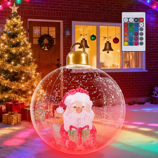 Bolas Decorativas Insufláveis de PVC 24 Polegadas para Shopping, Ornamento Inflável Natal