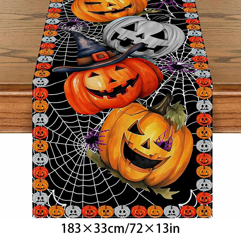 Montar Kit Decoração Festa Halloween: Painel Mesa + 4 Balões Metalizados +5 Bexigas