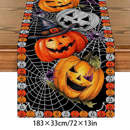 Montar Kit Decoração Festa Halloween: Painel Mesa + 4 Balões Metalizados +5 Bexigas