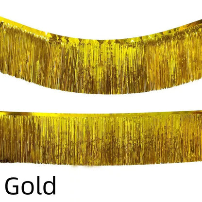 Cortina Laser 1/2 pacotes de franja de folha metálica, boias de desfile para pendurar parede