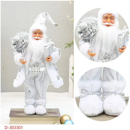 Bonecos de Papai Noel artesanais e fofos, figuras chiques de Papai Noel