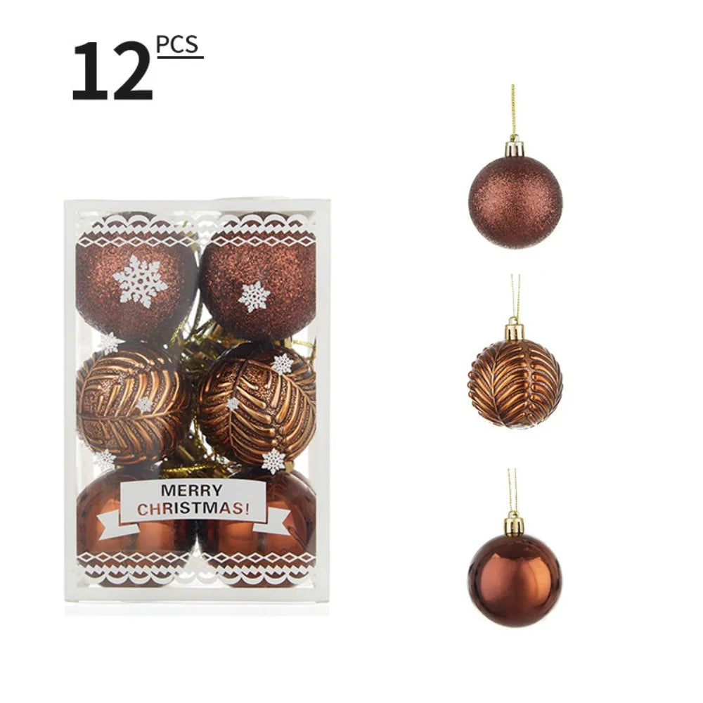 Bola de Natal 12 Peças/Caixa Decorações Especiais de Natal Formato Anormal Pingente