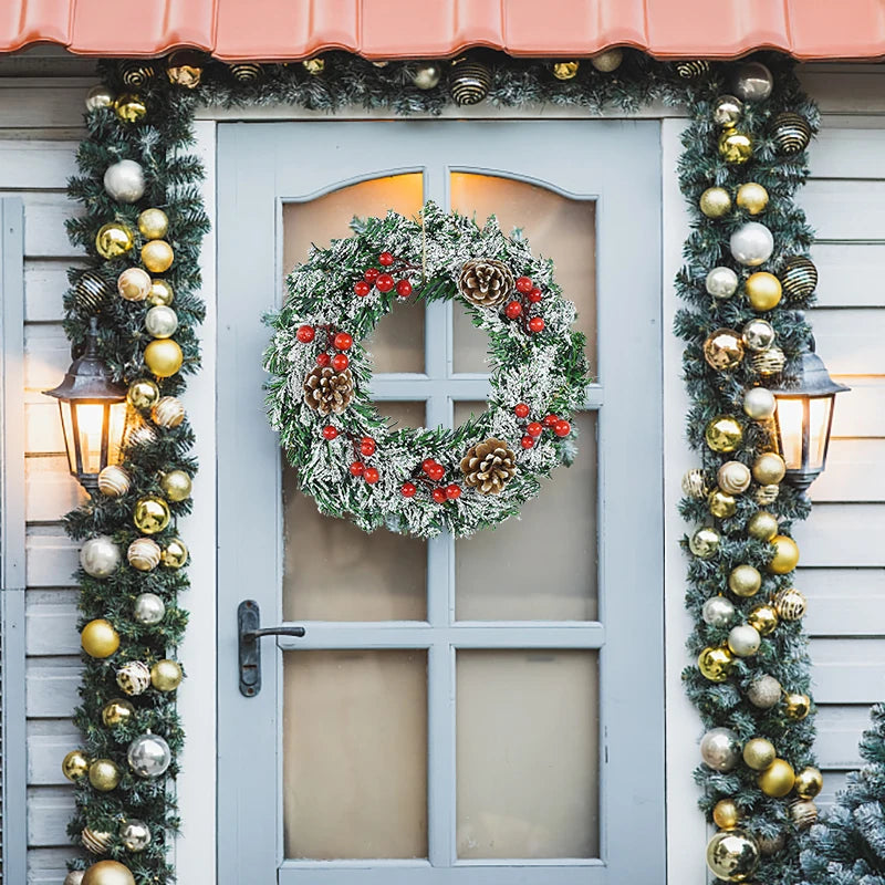 Grinalda porta pendurado Dê as boas-vindas ao Natal com estilo! Nossa grinalda