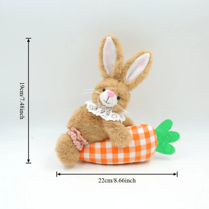 Coelho Páscoa Cenoura Coelhinho de palha da páscoa 22cm  festa arte em pé artesanato