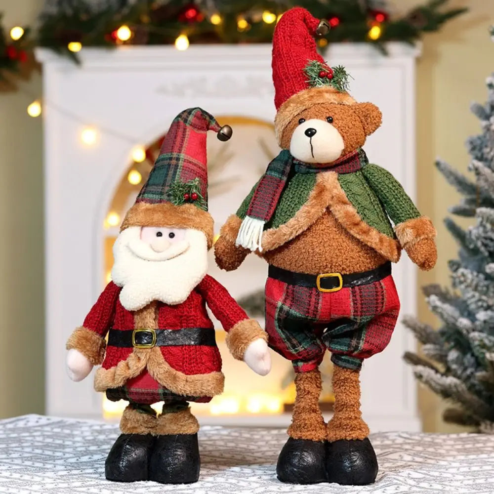 Papai Noel Decorativo Natal Enfeites de Natal de Retrátil, Boneco de neve, Alce, Papai noel