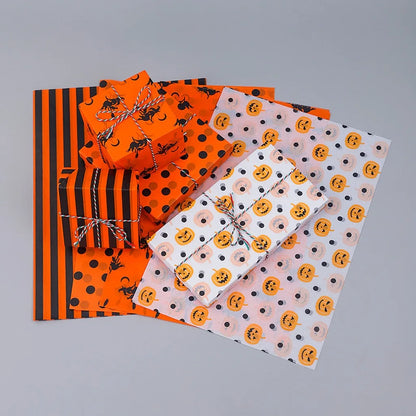 Papel de Seda 20 peças e Papel de Embrulho Decorativo com Temática de Halloween Colorido