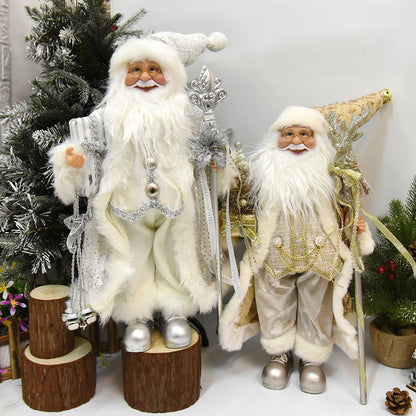 Natal papai noel bonecas de pelúcia em pé brinquedo decoração feriado ano novo